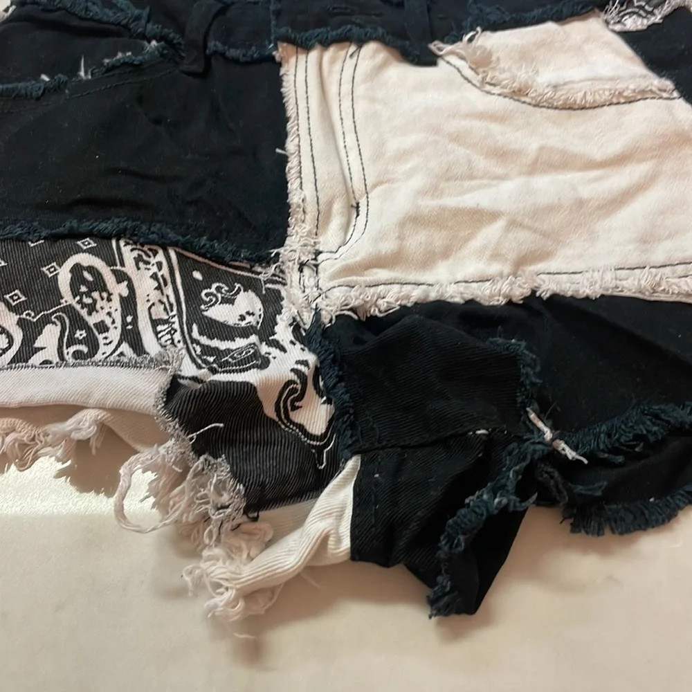 Black & White Jean Shorts Patchwork Size Medium $15 Taylor Swift